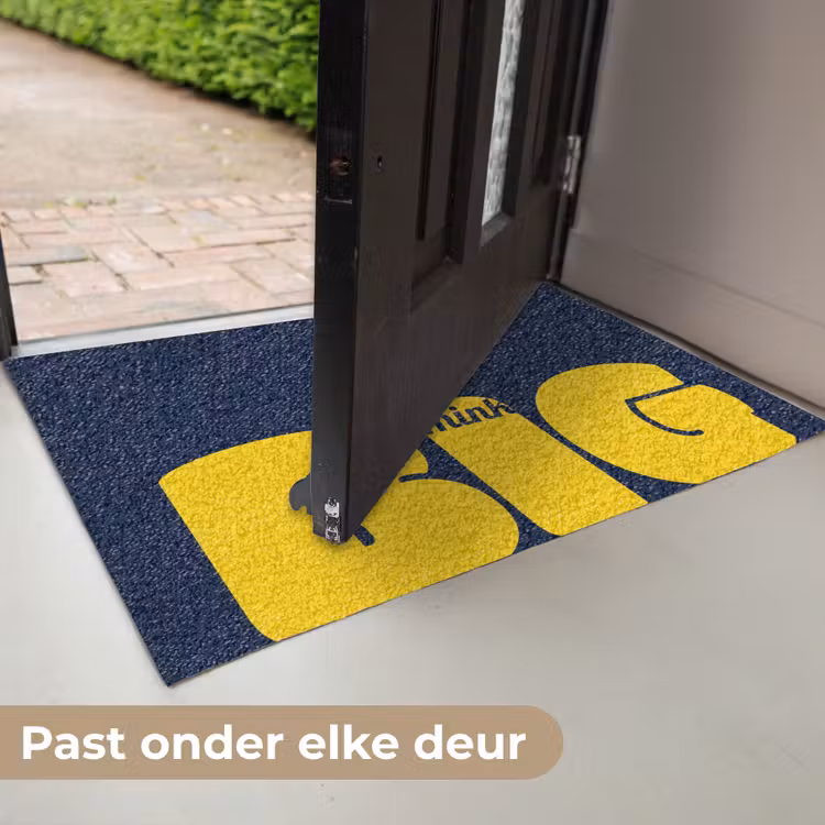 Think big - Blauw - Geel Deurmat klein -USP_NL