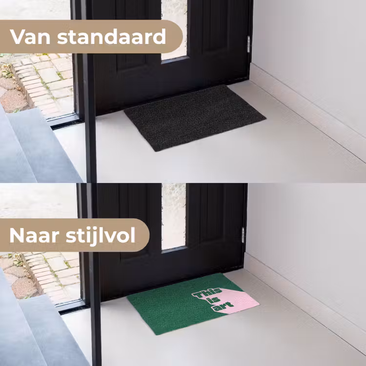 This is art - Schaduw - Roze Deurmat klein -voor-na_NL
