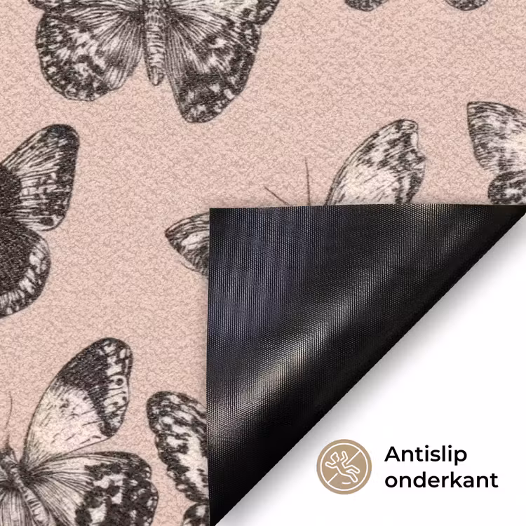 Tijdloos - Vlinders - Perzik Deurmat klein 898 -antislip_NL