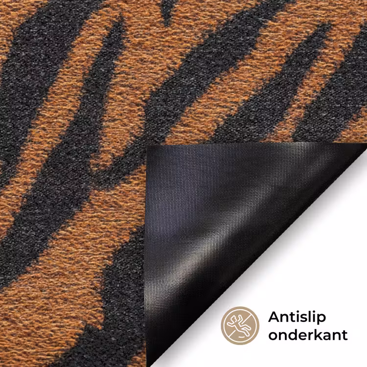 Tijger - Vacht - Zwart Deurmat klein 898 -antislip_NL