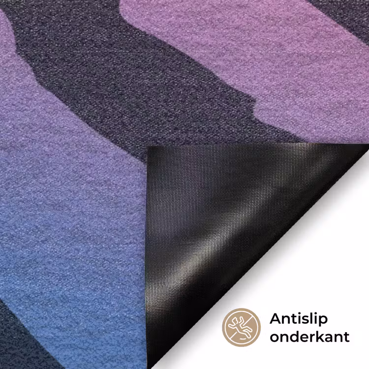 Tijgerprint - Blauw - Paars - Kleurrijk Deurmat klein -antislip_NL