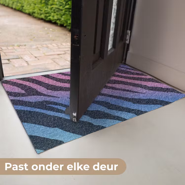 Tijgerprint - Blauw - Paars - Kleurrijk Deurmat klein -USP_NL