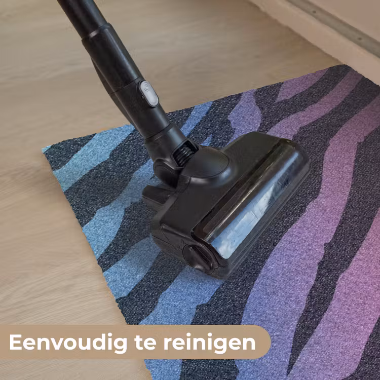 Tijgerprint - Blauw - Paars - Kleurrijk Deurmat klein -reinigen_NL