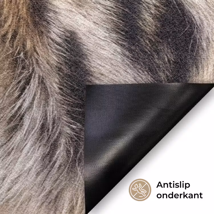 Tijgervacht - Klassiek - Zwart Deurmat klein -antislip_NL