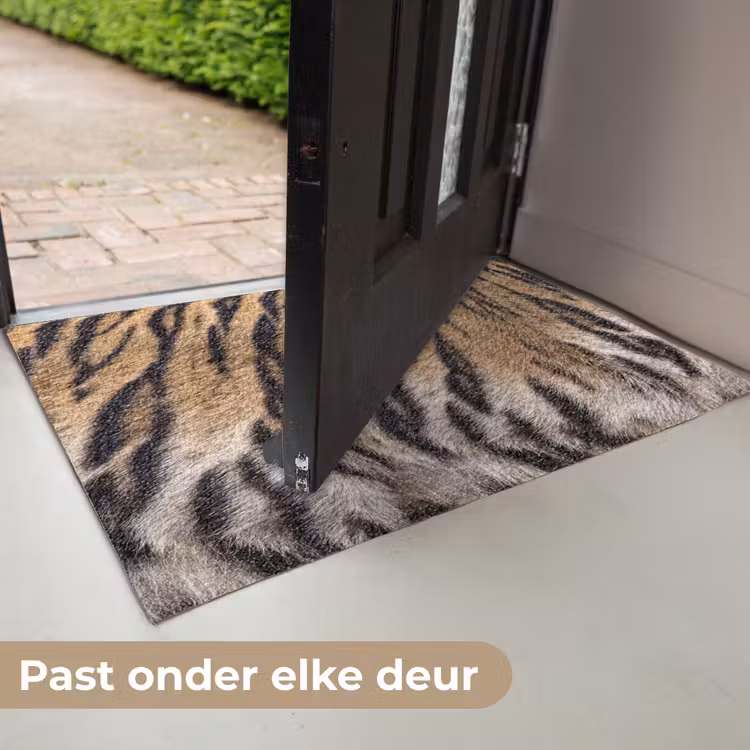 Tijgervacht - Klassiek - Zwart Deurmat klein -USP_NL
