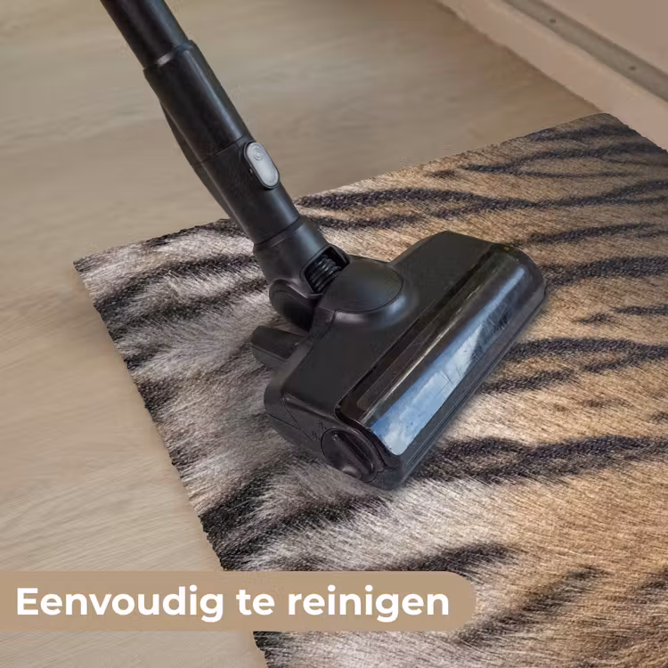 Tijgervacht - Klassiek - Zwart Deurmat klein -reinigen_NL