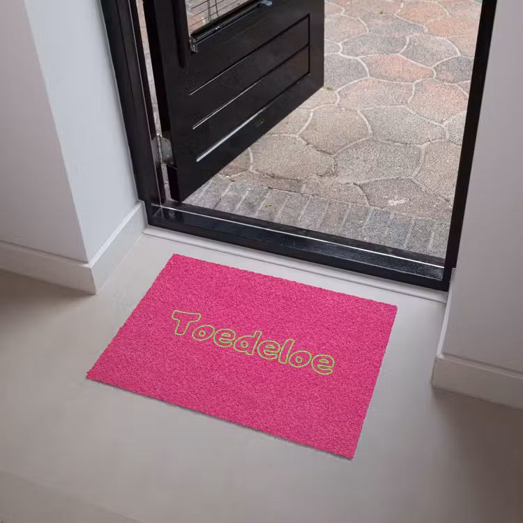 Toedeloe - Groen - Roze Deurmat klein -sfeer5