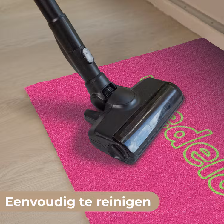 Toedeloe - Groen - Roze Deurmat klein -reinigen_NL