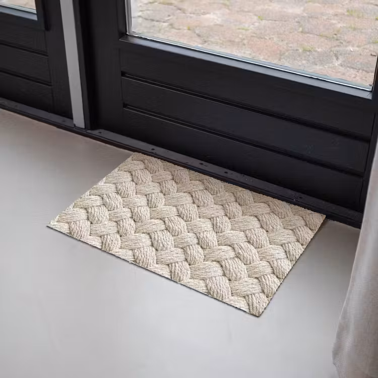 Touw - Gebreid - Beige Deurmat klein 898 -sfeer2