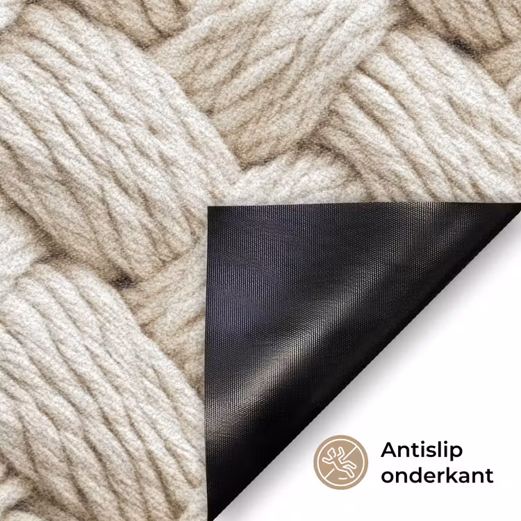 Touw - Gebreid - Beige Deurmat klein 898 -antislip_NL