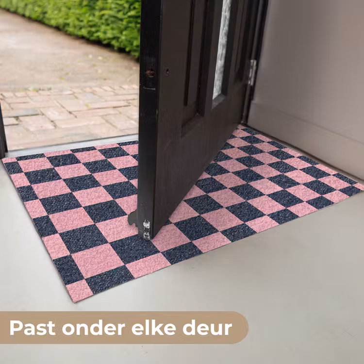Traditioneel - Patroon - Blauw - Roze Deurmat klein 898 -USP_NL