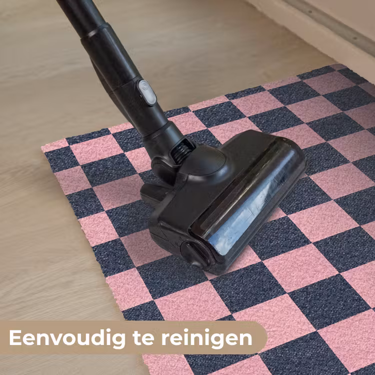 Traditioneel - Patroon - Blauw - Roze Deurmat klein 898 -reinigen_NL