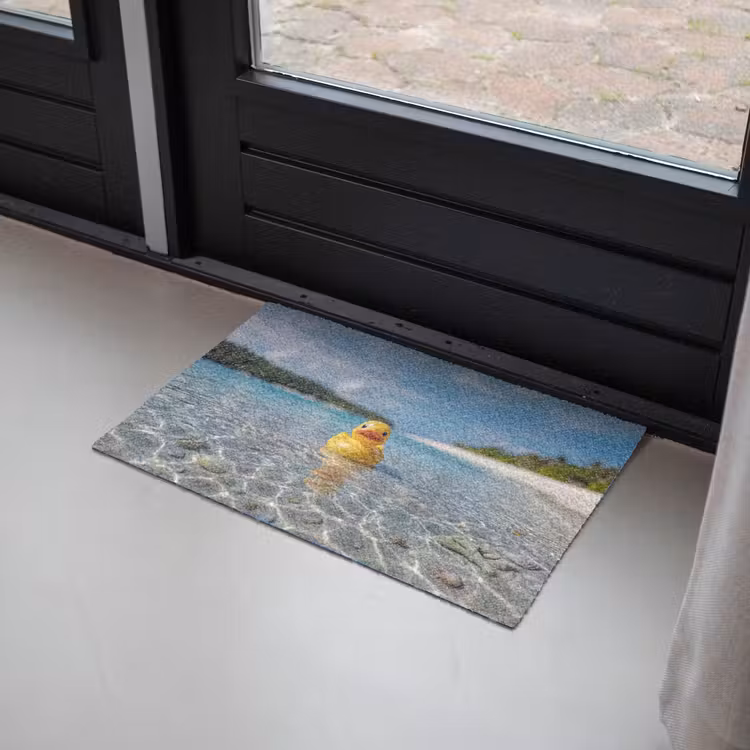 Tropisch - Badeend - geel Deurmat klein -sfeer2