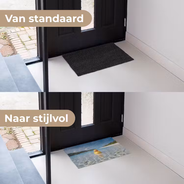 Tropisch - Badeend - geel Deurmat klein -voor-na_NL