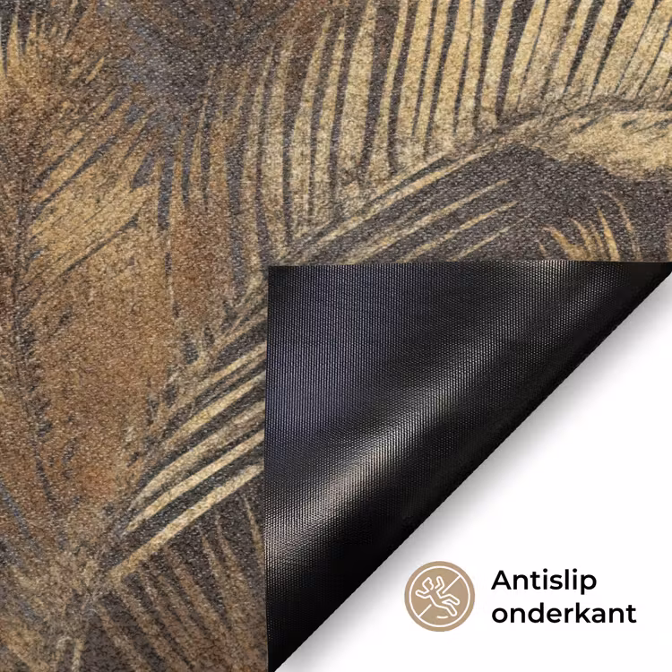 Tropisch - Bladeren - Goud Deurmat klein 898 -antislip_NL