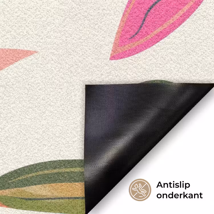 Tropisch - Bloem - Roze Deurmat klein 898 -antislip_NL