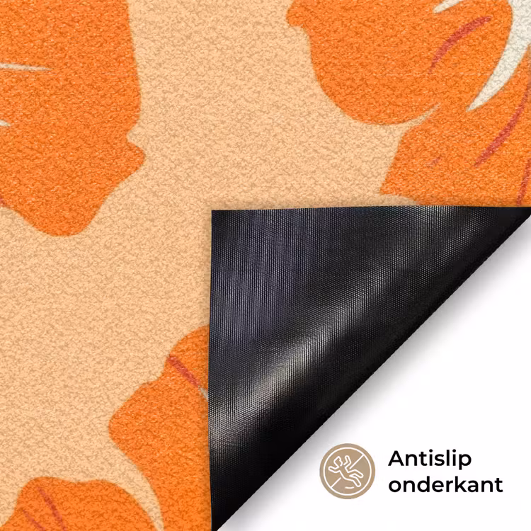 Tropisch - Hibiscus - Oranje Deurmat klein 898 -antislip_NL