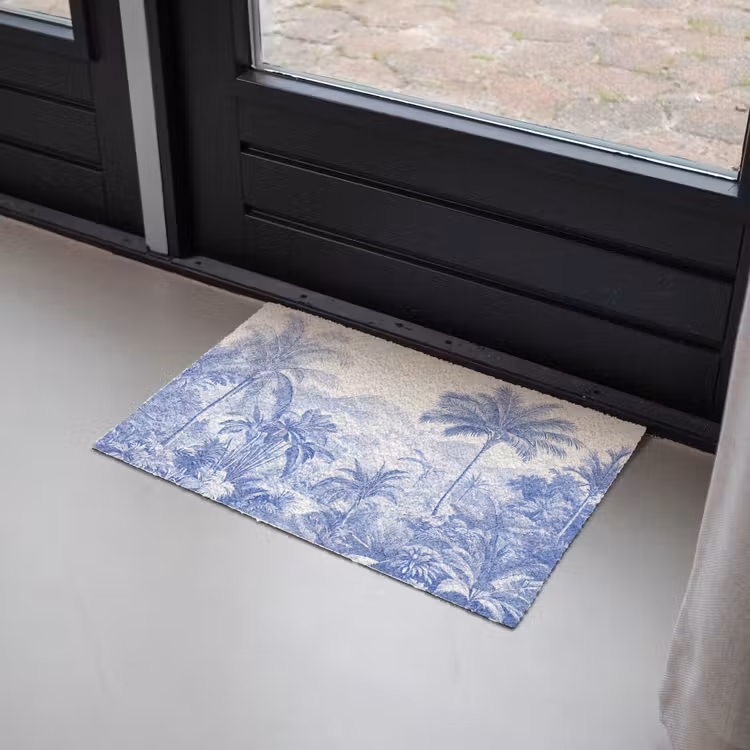 Tropisch - Jungle - Blauw Deurmat klein -sfeer2