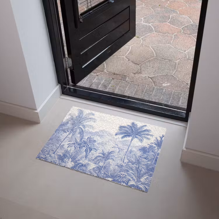 Tropisch - Jungle - Blauw Deurmat klein -sfeer5