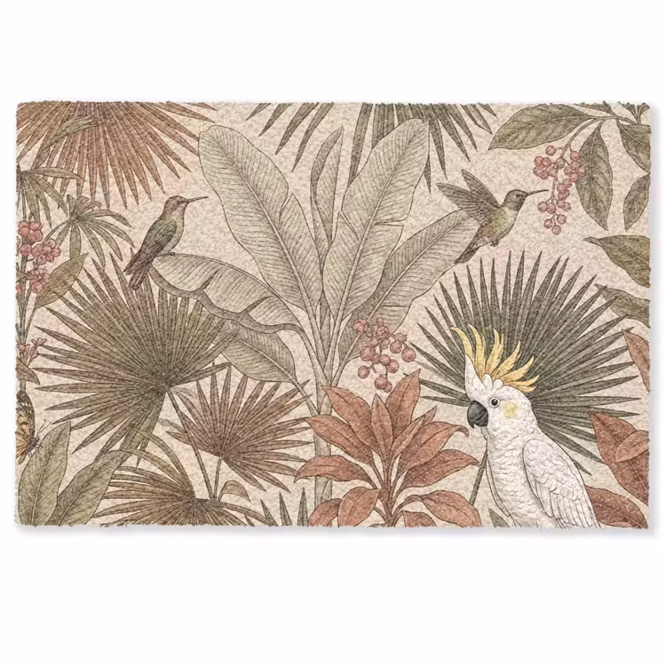 Tropisch - Vogels - Beige Deurmat klein -zkaufland3d