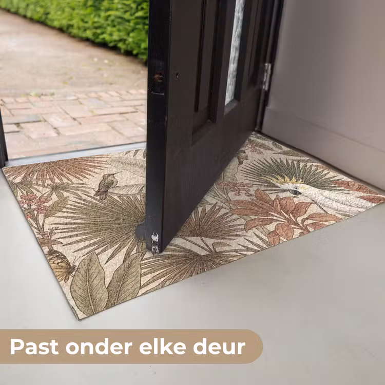 Tropisch - Vogels - Beige Deurmat klein -USP_NL