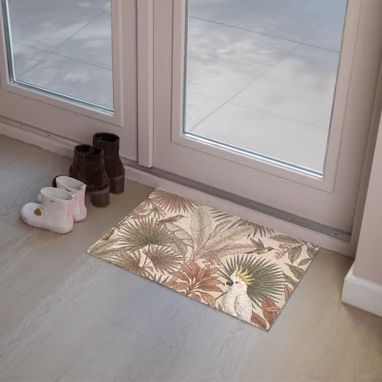 Tropisch - Vogels - Beige Deurmat klein -sfeer3