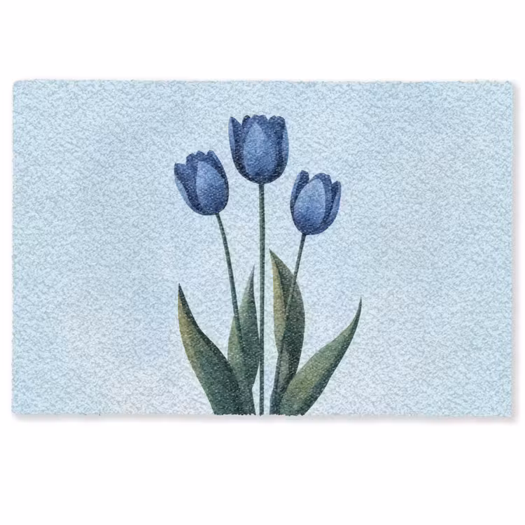 Tulpen - Blauw - Bladeren Deurmat klein -zkaufland3d