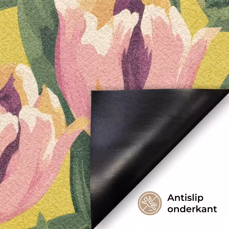 Tulpen - Botanisch - Geel Deurmat klein 898 -antislip_NL