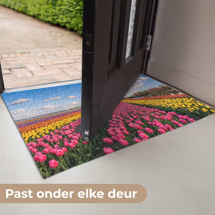 Tulpen - Holland - Molen - Kleurrijk Deurmat klein -USP_NL