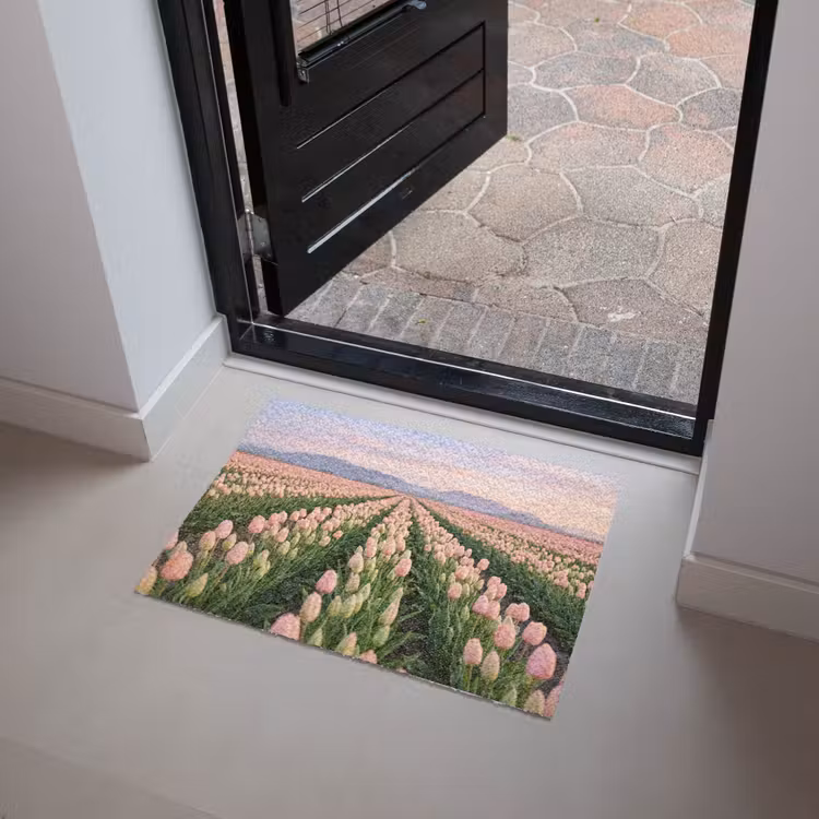 Tulpen - Landschap - Roze Deurmat klein -sfeer5