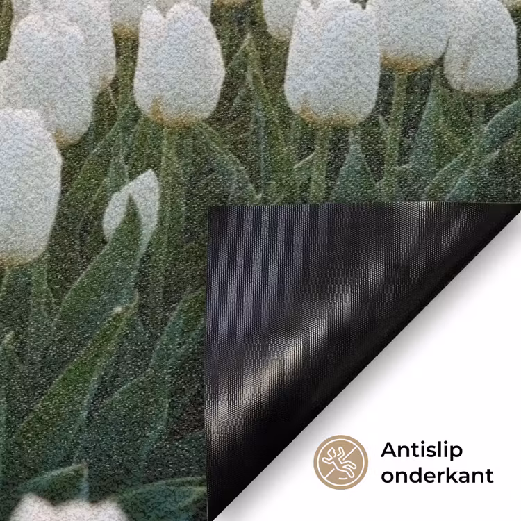 Tulpen - Landschap - Wit Deurmat klein -antislip_NL