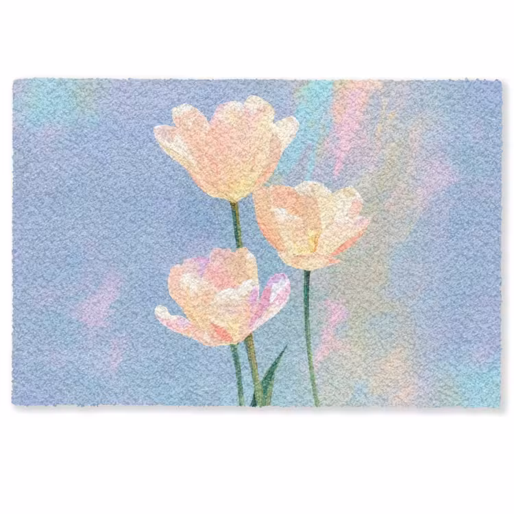 Tulpen - Roze accenten - Blauw Deurmat klein -zkaufland3d