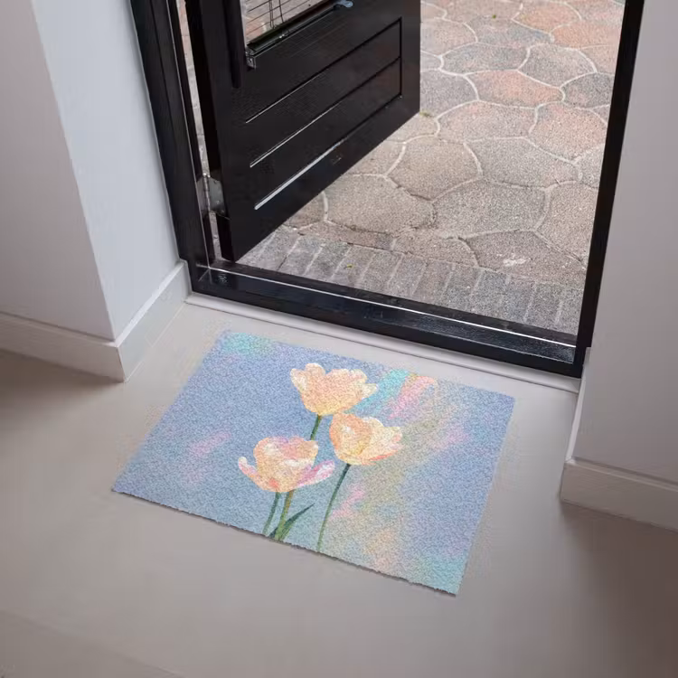 Tulpen - Roze accenten - Blauw Deurmat klein -sfeer5