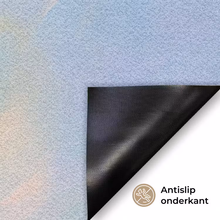 Tulpen - Roze accenten - Blauw Deurmat klein -antislip_NL