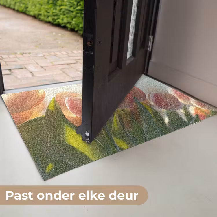Tulpen - Roze - Zonnestralen Deurmat klein -USP_NL