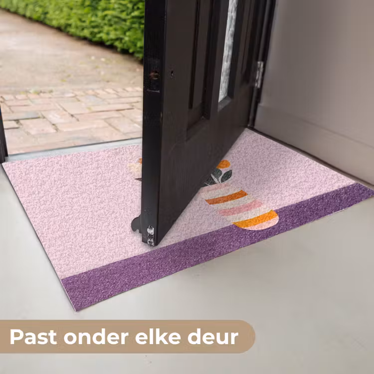 Tulpen - Vaas - Strepen - Paars Deurmat klein -USP_NL