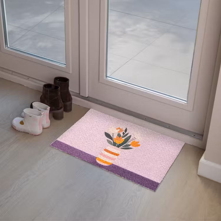 Tulpen - Vaas - Strepen - Paars Deurmat klein -sfeer3