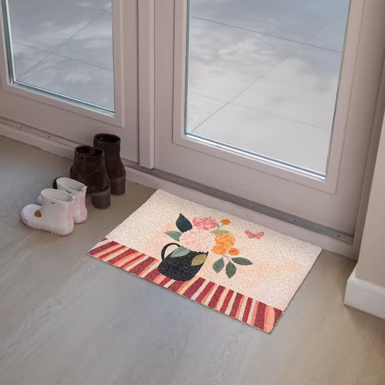 Vaas - Bloemen - Vlinder - Rood Deurmat klein -sfeer3