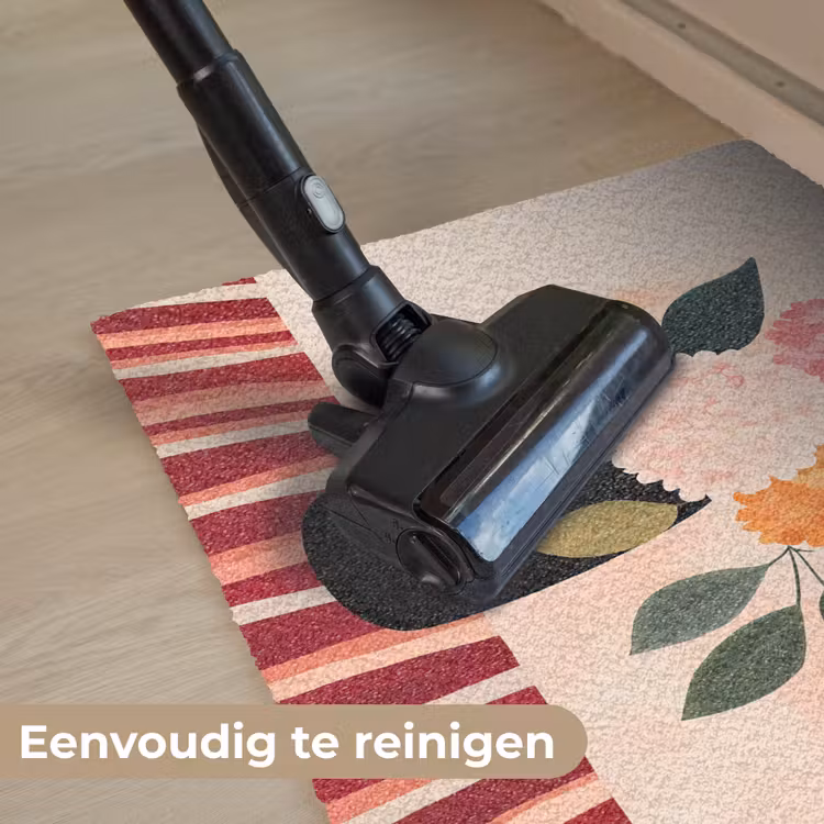 Vaas - Bloemen - Vlinder - Rood Deurmat klein -reinigen_NL