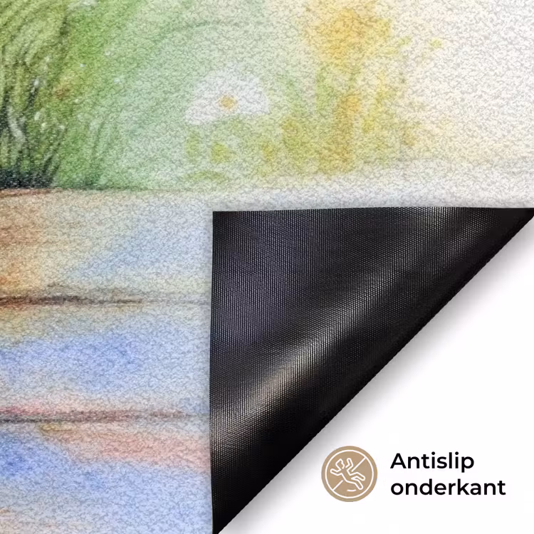 Vaas - Delftsblauw - Madeliefjes Deurmat klein -antislip_NL