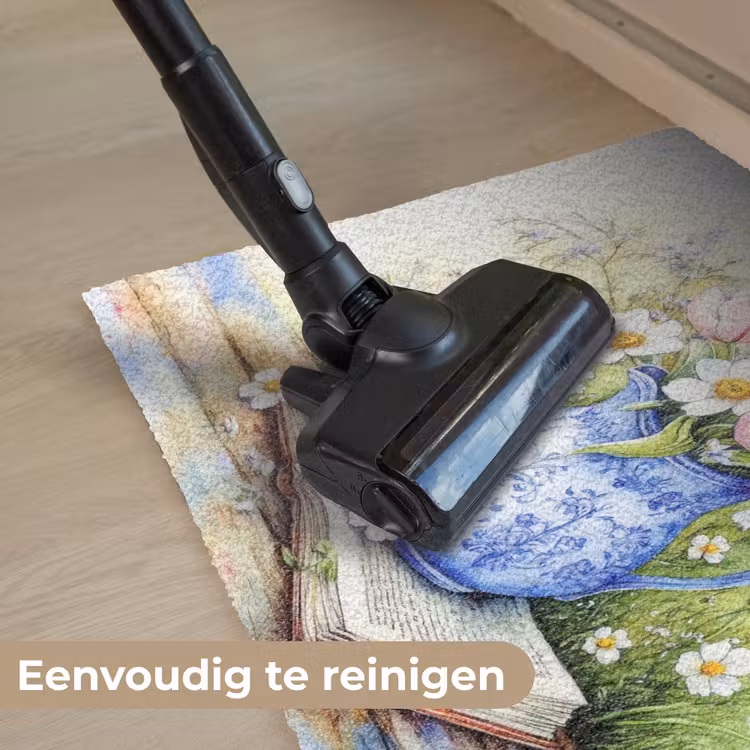 Vaas - Delftsblauw - Madeliefjes Deurmat klein -reinigen_NL