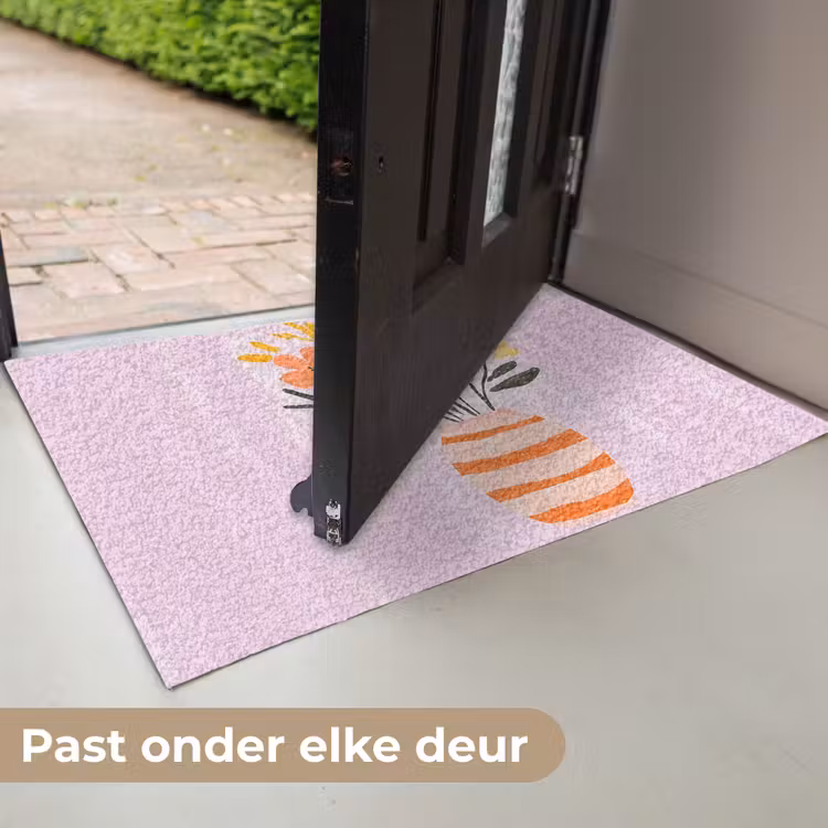 Vaas - Gestreept - Bloemen - Oranje Deurmat klein -USP_NL