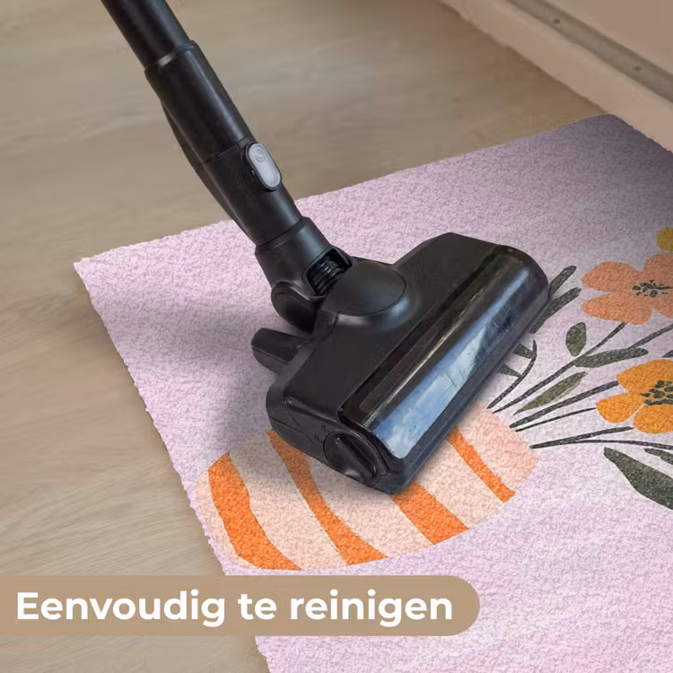 Vaas - Gestreept - Bloemen - Oranje Deurmat klein -reinigen_NL
