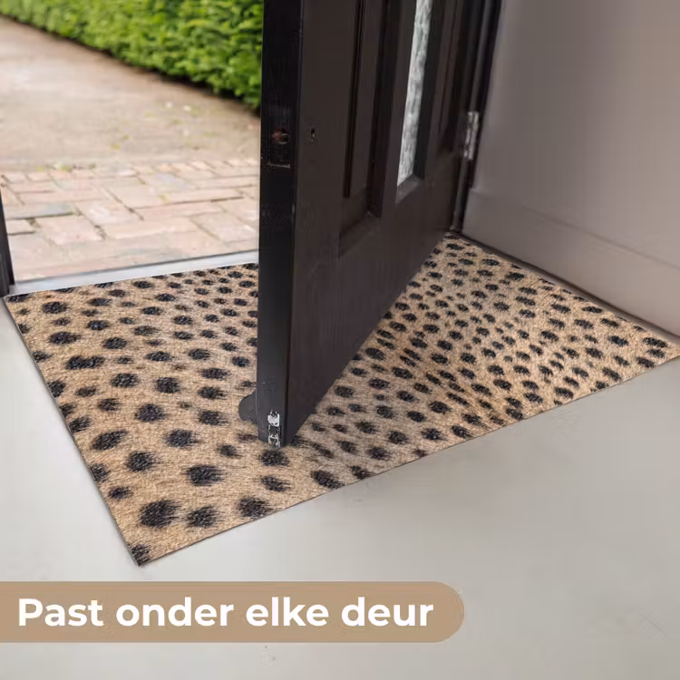 Vacht - Jachtluipaard - Zwart - Wit Deurmat klein -USP_NL
