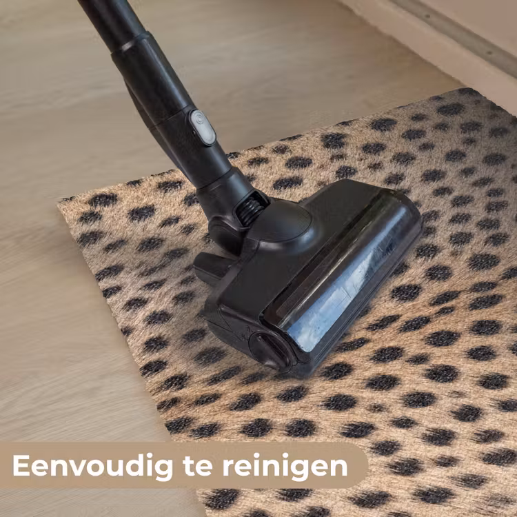 Vacht - Jachtluipaard - Zwart - Wit Deurmat klein -reinigen_NL