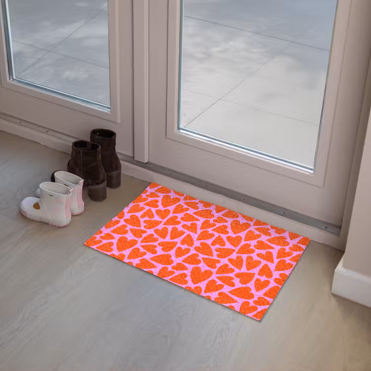 Valentijn - Patroon - Roze - Rood Deurmat klein 898 -sfeer3