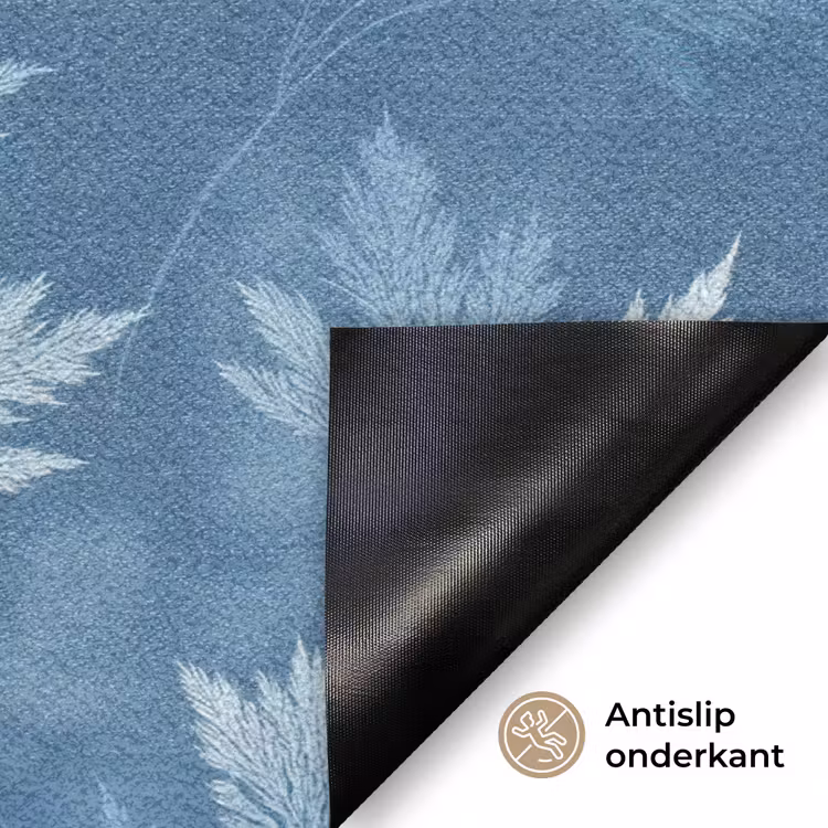 Varen - Botanisch - Patroon - Grijsblauw Deurmat klein 898 -antislip_NL