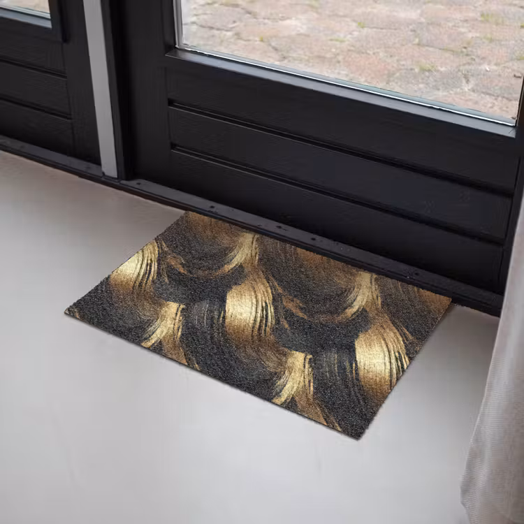 Verfstreken - Abstract - Goud - Zwart Deurmat klein 898 -sfeer2