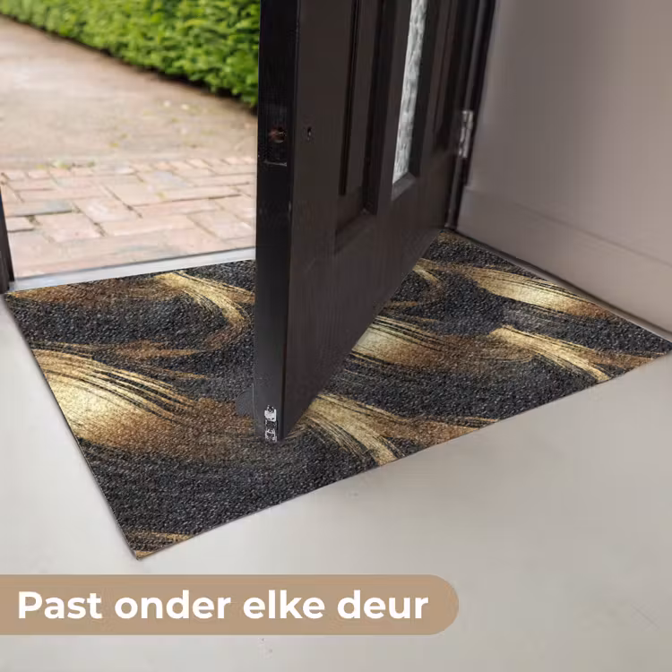 Verfstreken - Abstract - Goud - Zwart Deurmat klein 898 -USP_NL