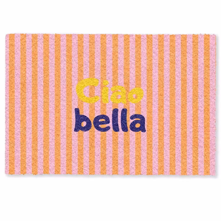 Verticaal - Strepen - Oranje - Ciao bella Deurmat klein -zkaufland3d